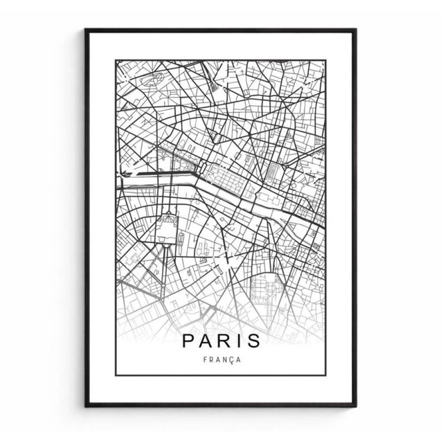 Quadro Paris mapa